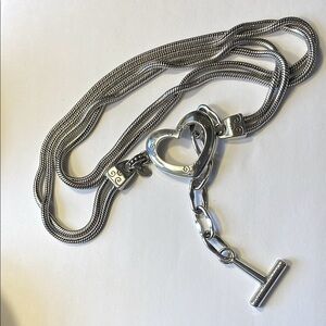 Brighton Retired Belt Double Snake Chain Heart hook buckled Belt. EUC size M